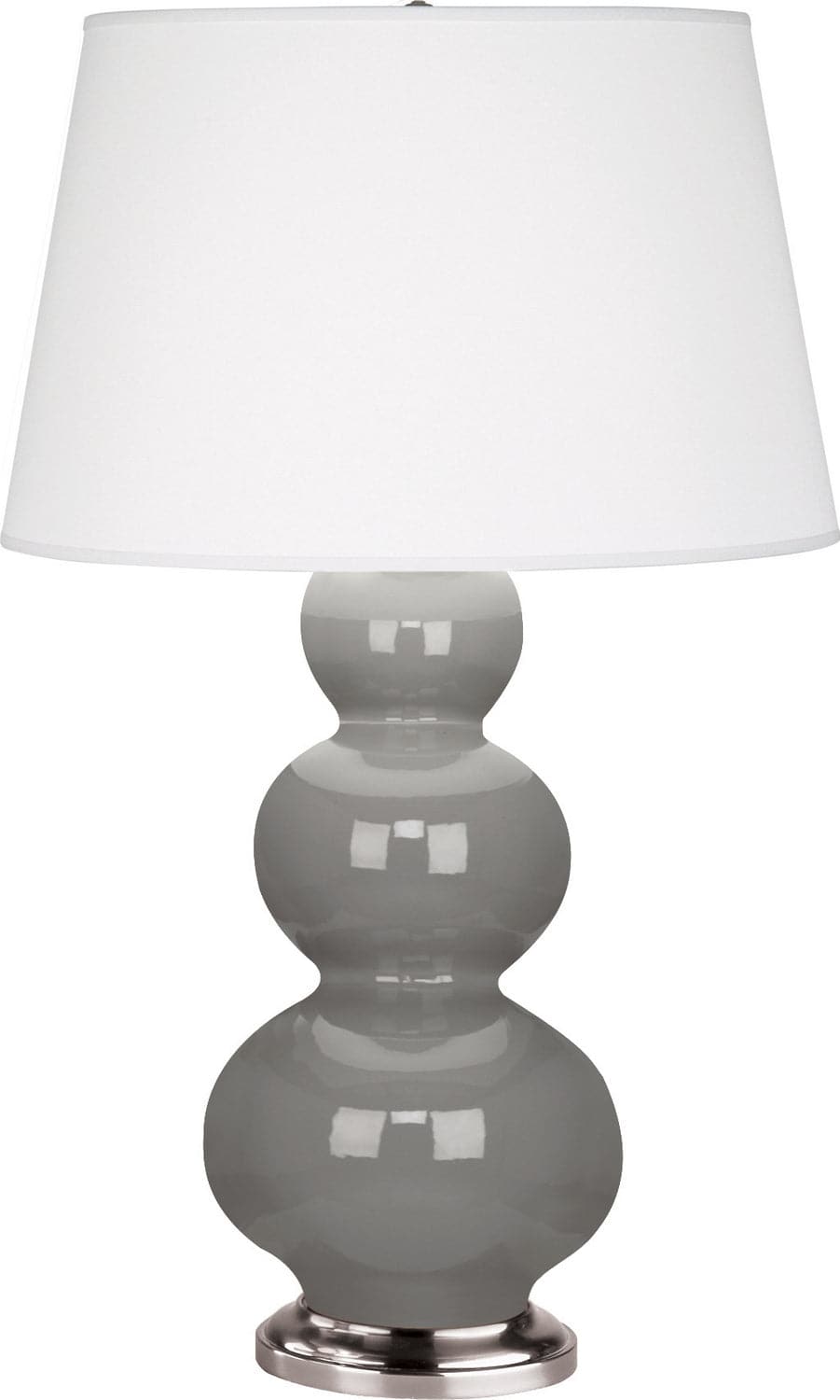 Robert Abbey - 359X - One Light Table Lamp - Triple Gourd - Smokey Taupe Glazed w/Antique Silver