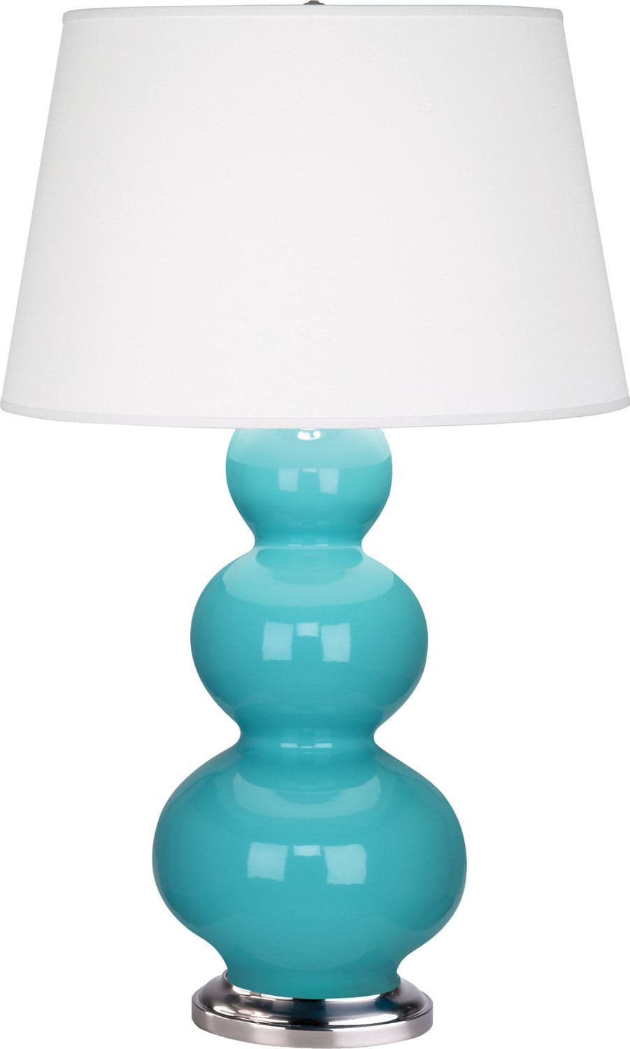 Robert Abbey - 362X - One Light Table Lamp - Triple Gourd - Egg Blue Glazed w/Antique Silver