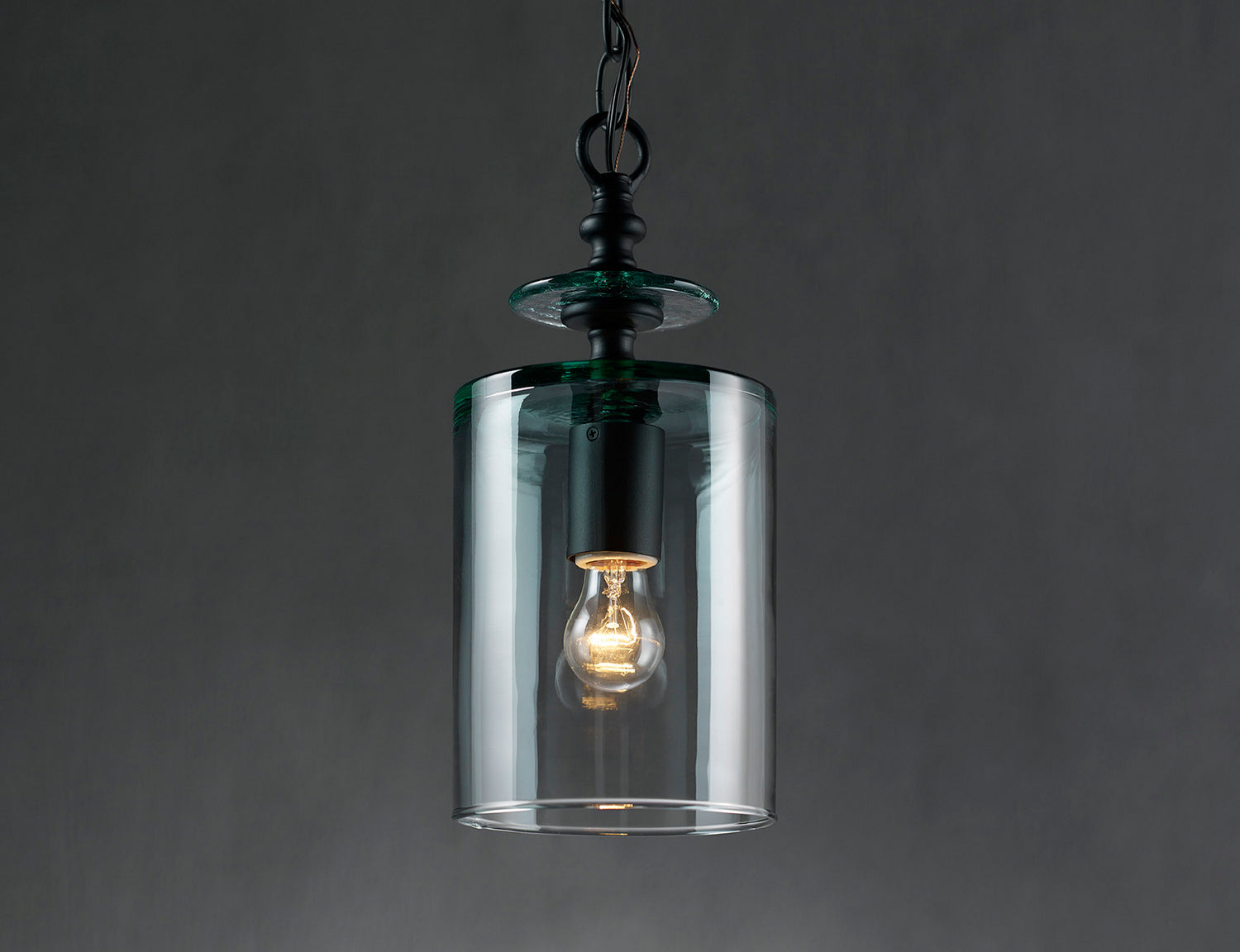 One Light Pendant from the Panorama collection in Satin Black finish