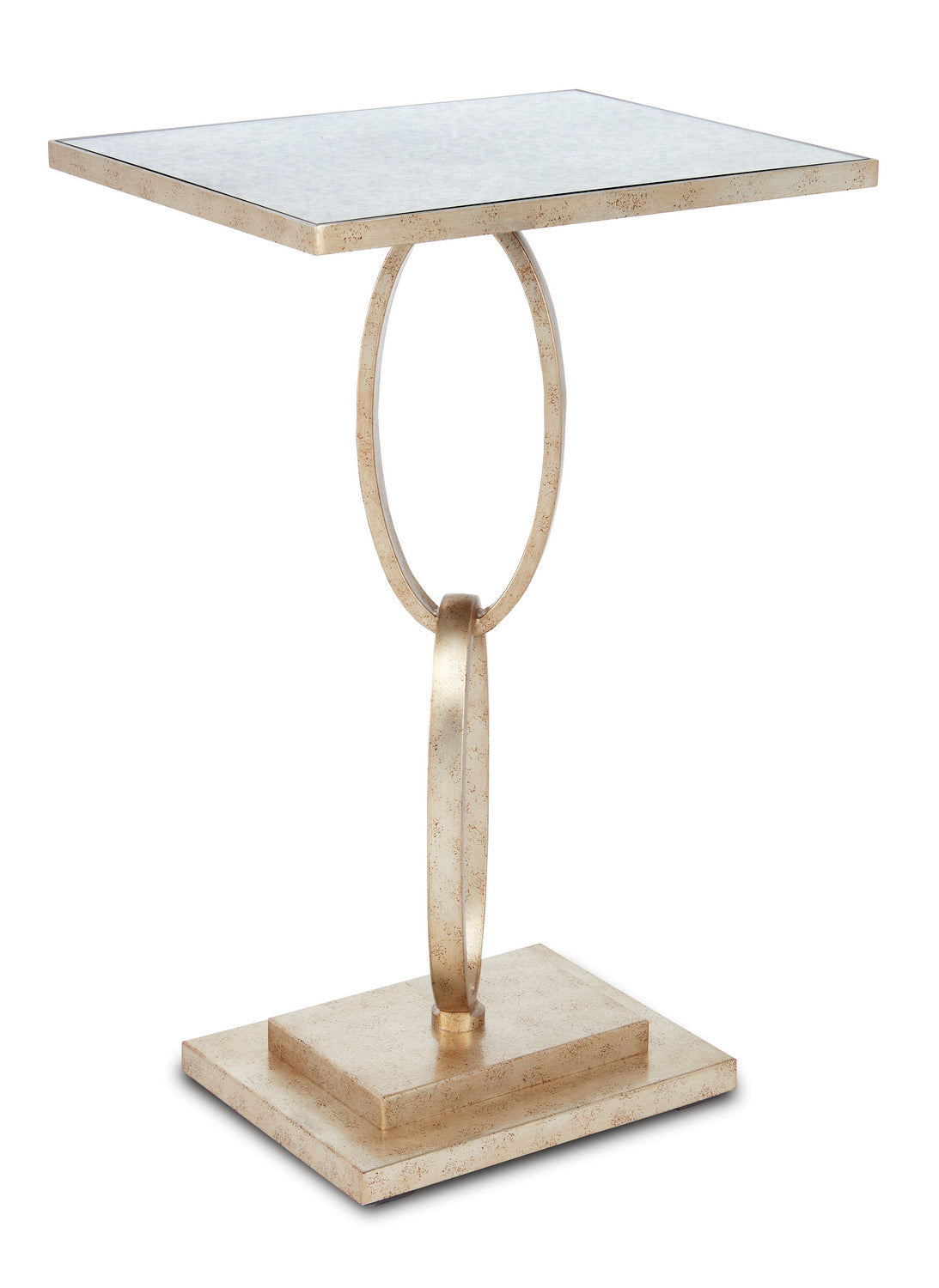 Accent Table from the Bangle collection in Silver Leaf/Antique Mirror finish
