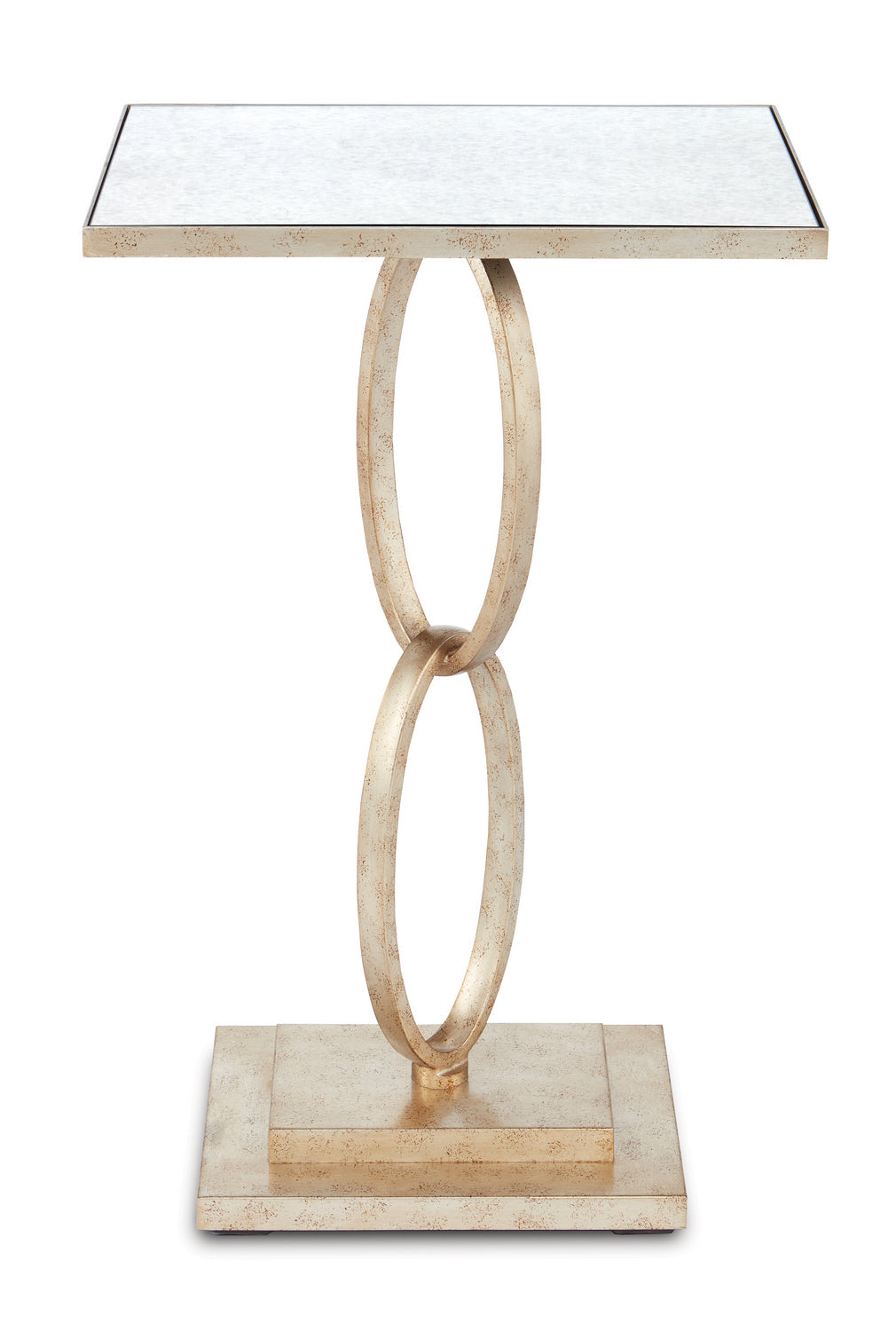 Accent Table from the Bangle collection in Silver Leaf/Antique Mirror finish
