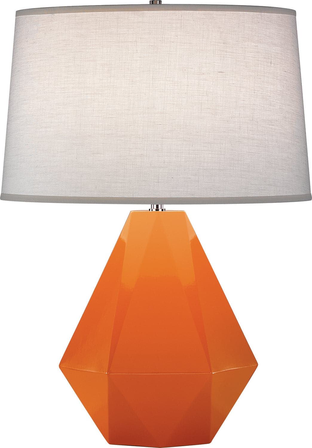 Robert Abbey - 933 - One Light Table Lamp - Delta - Pumpkin Glazed w/Polished Nickel