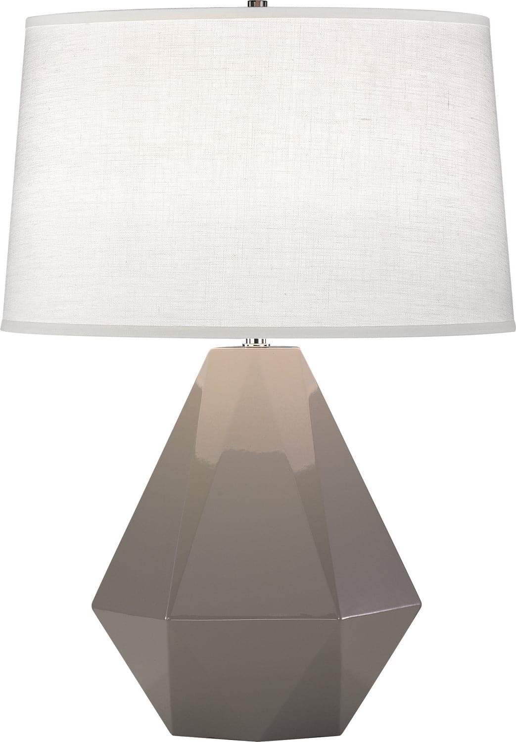 Robert Abbey - 942 - One Light Table Lamp - Delta - Smoky Taupe Glazed w/Polished Nickel
