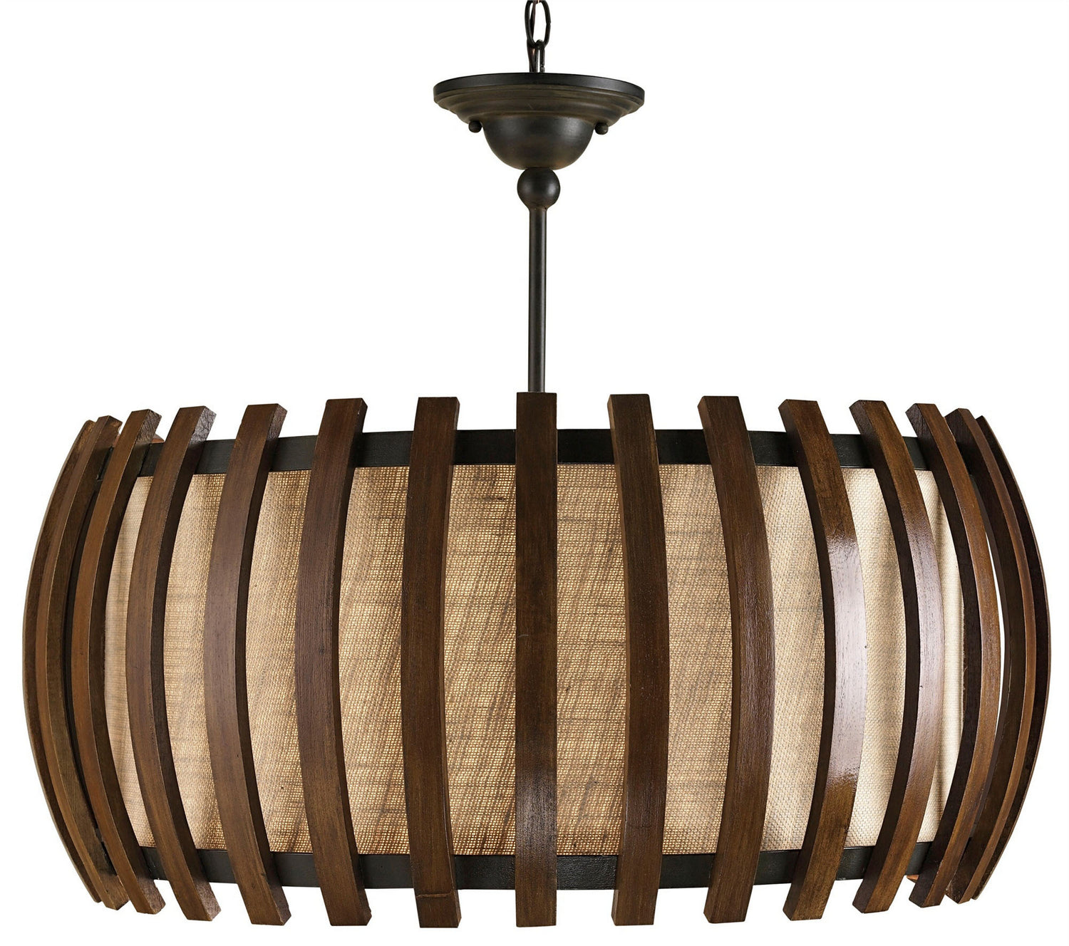 One Light Pendant from the Dado collection in Old Iron/Polished Fruitwood finish