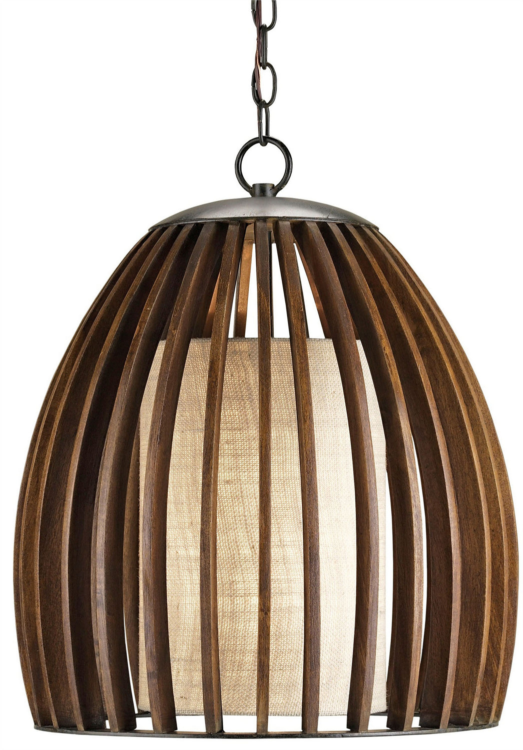 One Light Pendant from the Carling collection in Old Iron/Polished Fruitwood finish