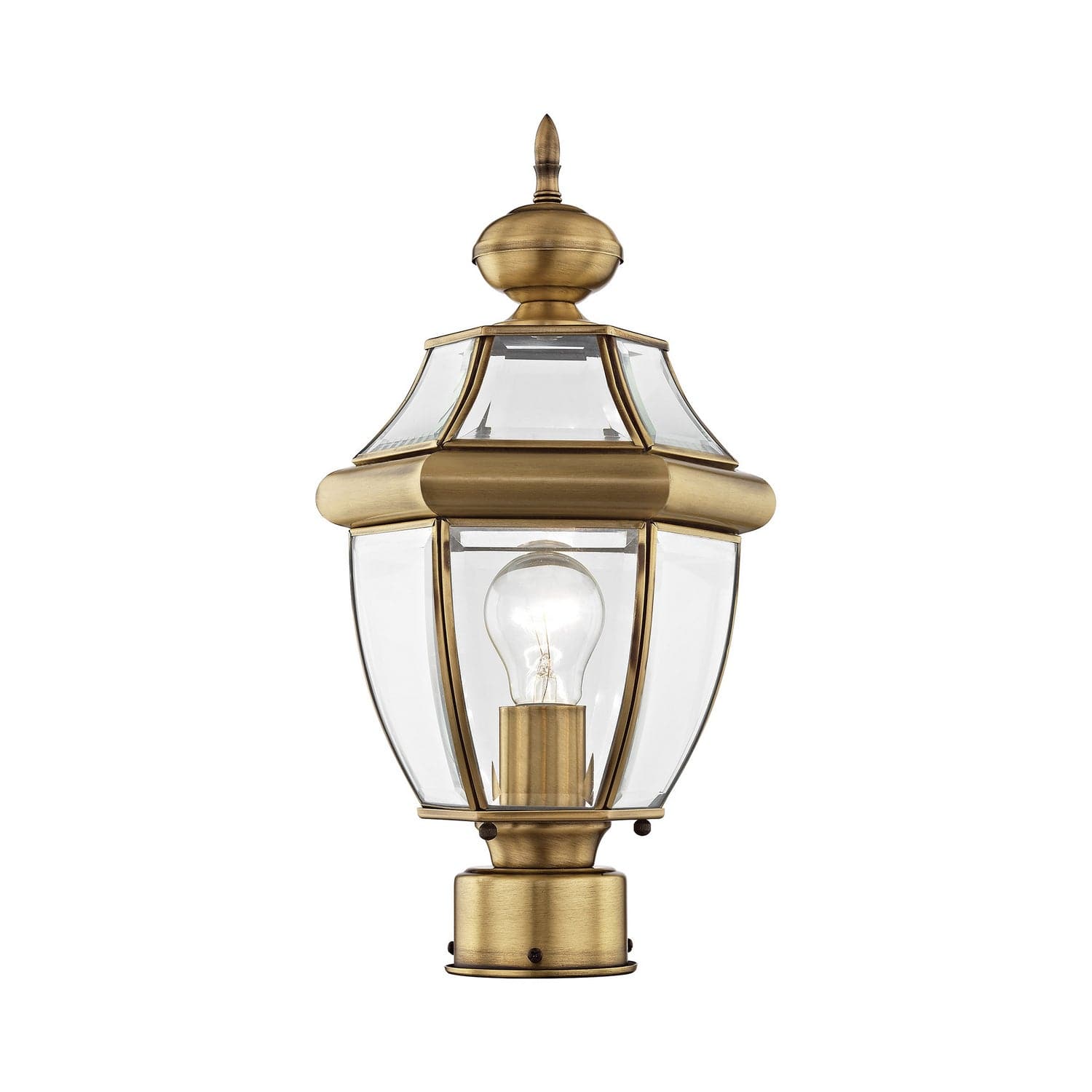 Livex Lighting - 2153-01 - One Light Outdoor Post-Top Lanterm - Monterey - Antique Brass