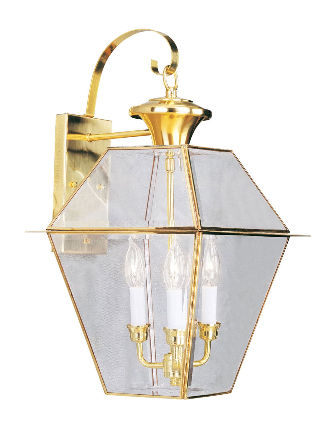 Livex Lighting - 2381-02 - Three Light Outdoor Wall Lantern - Westover - Polished Brass