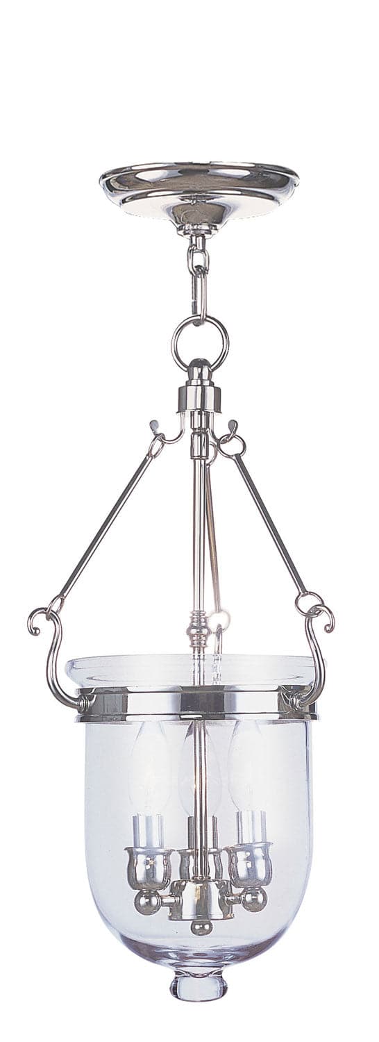 Livex Lighting - 5063-35 - Three Light Pendant - Jefferson - Polished Nickel