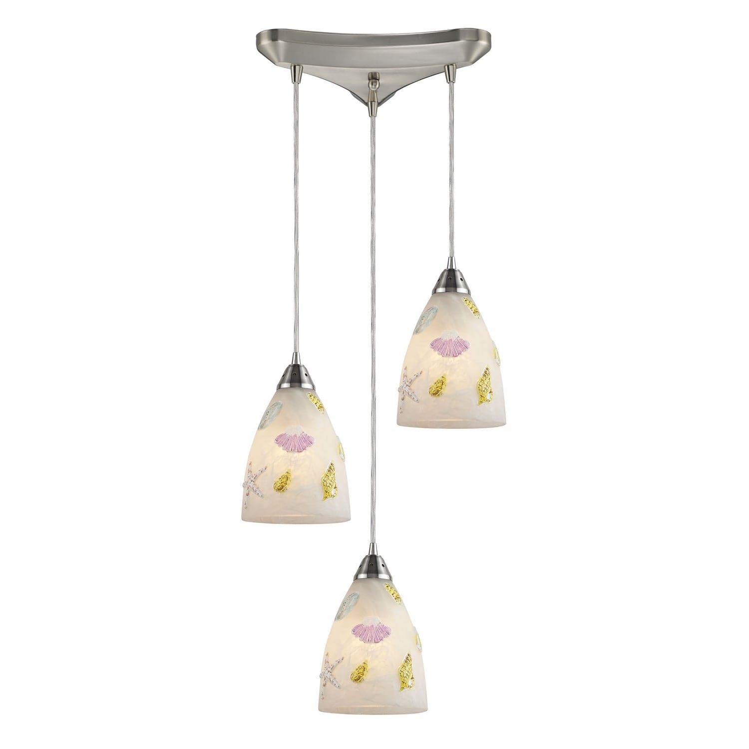 ELK Home - 20000/3 - Three Light Pendant - Seashore - Satin Nickel