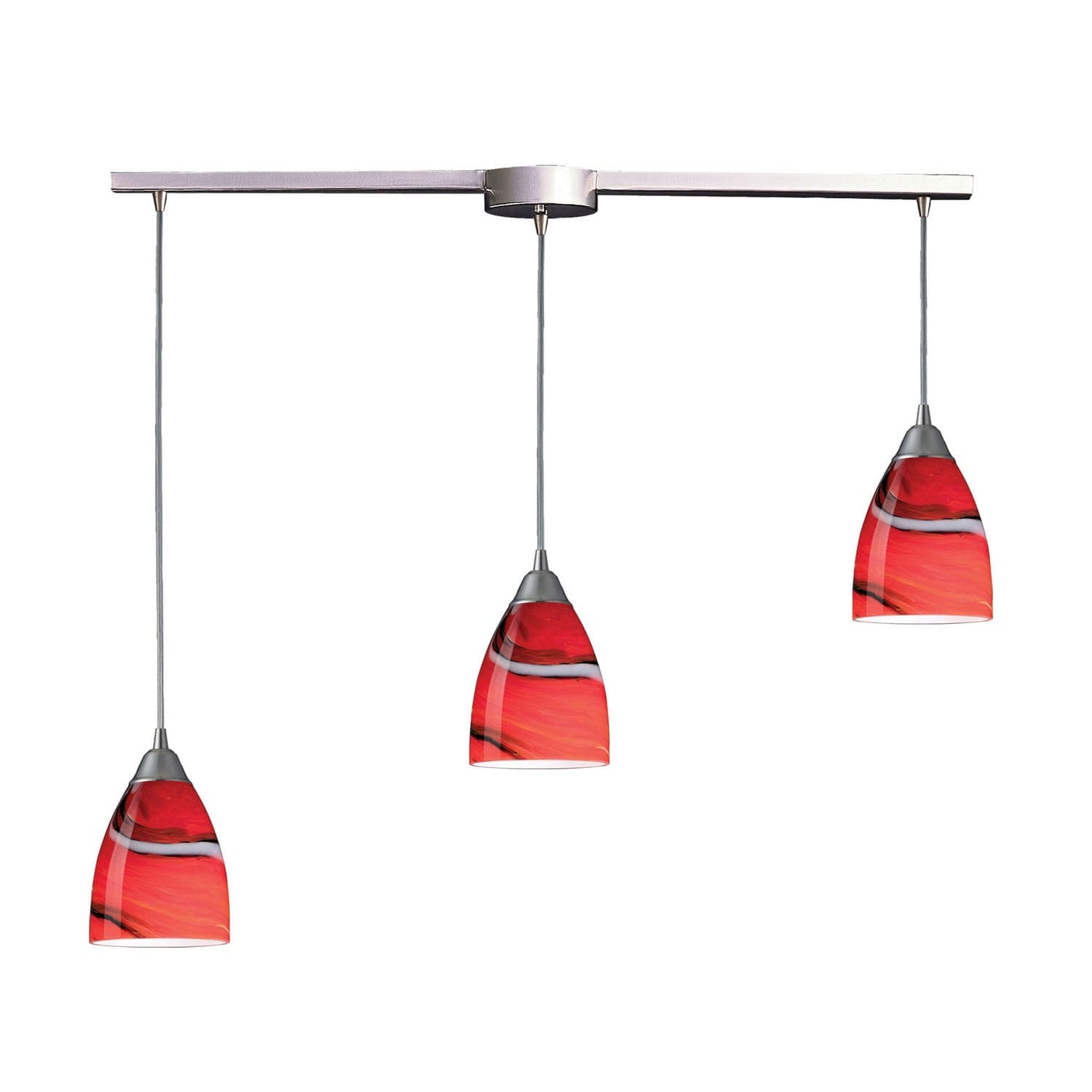 ELK Home - 527-3L-CY - Three Light Pendant - Pierra - Satin Nickel