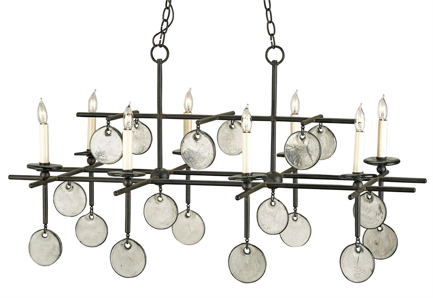 Eight Light Chandelier from the Sethos collection in Old Iron finish