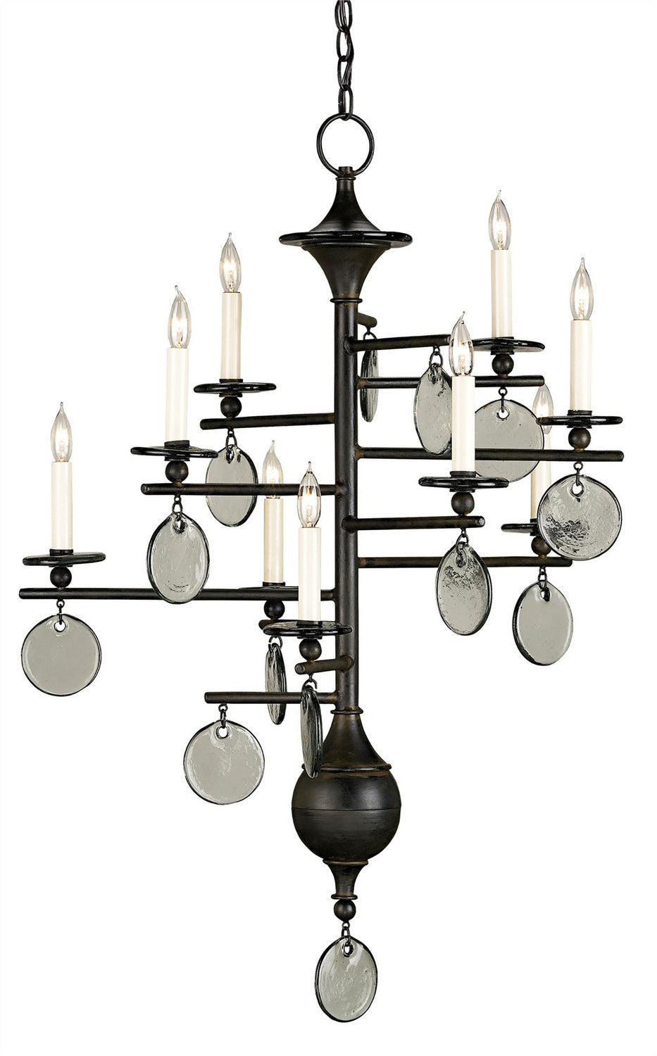 Nine Light Chandelier from the Sethos collection in Old Iron finish