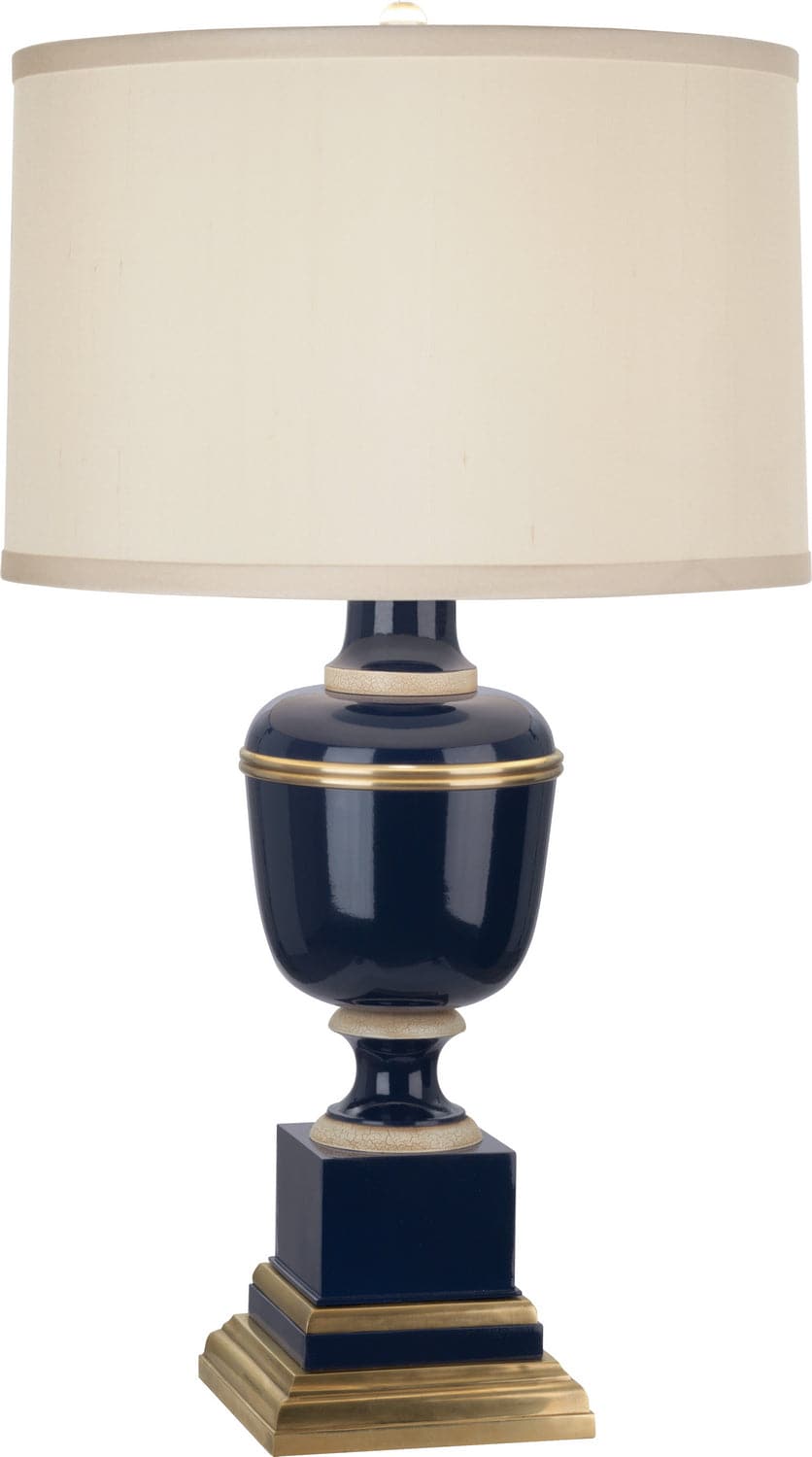 Robert Abbey - 2504X - One Light Accent Lamp - Annika - Cobalt Lacquered Paint and Natural Brass w/Ivory Crackle