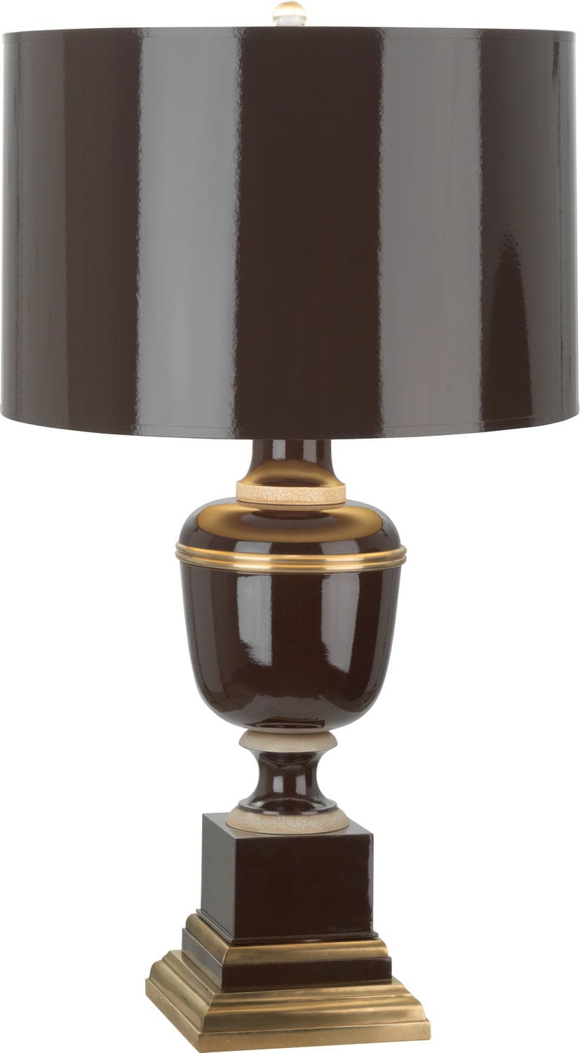 Robert Abbey - 2506 - One Light Accent Lamp - Annika - Chocolate Lacquered Paint w/Natural Brass and Ivory Crackle