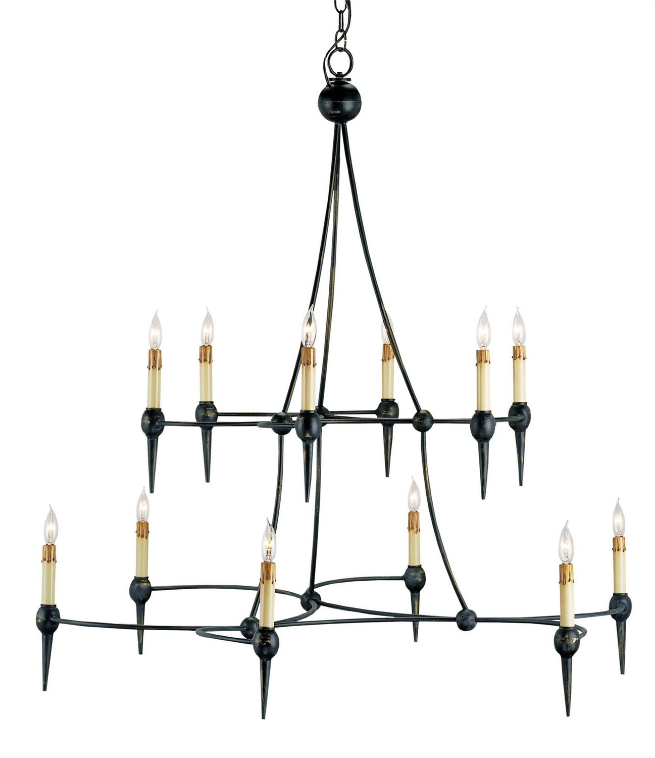 12 Light Chandelier from the Danielli collection in French Black finish