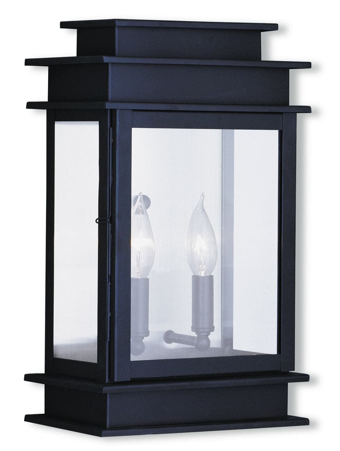 Livex Lighting - 2016-07 - Two Light Outdoor Wall Lantern - Princeton - Bronze w/ Polished Chrome Stainless Steel