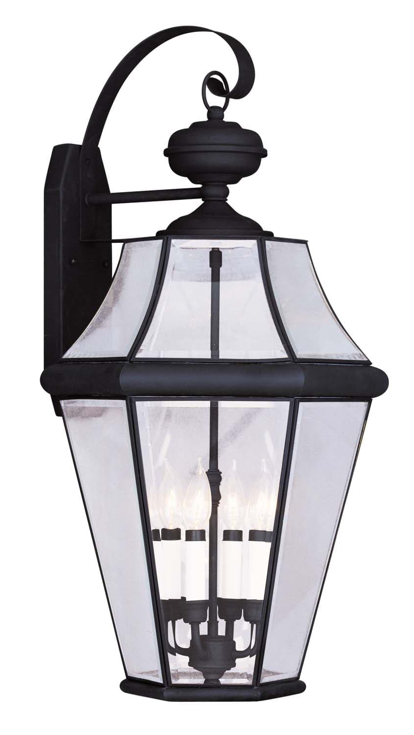 Livex Lighting - 2366-04 - Four Light Outdoor Wall Lantern - Georgetown - Black