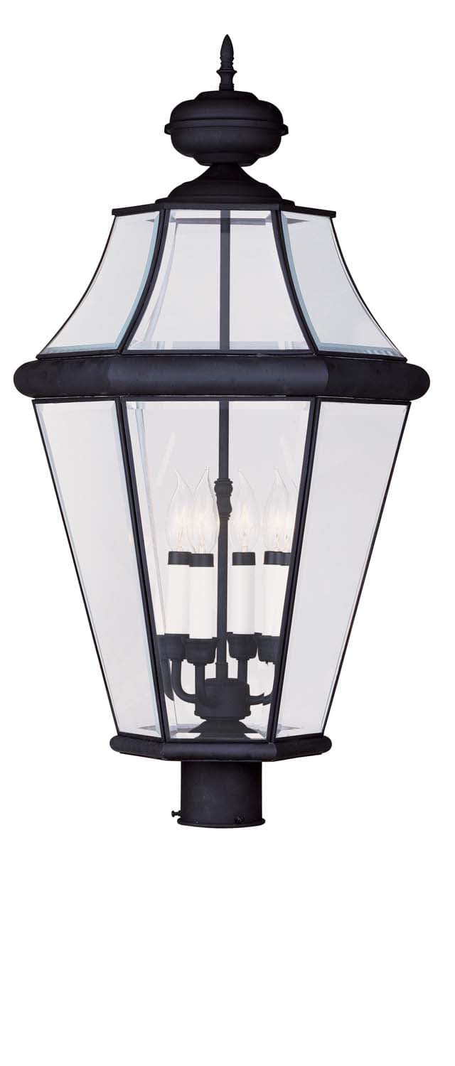 Livex Lighting - 2368-04 - Four Light Outdoor Post Lantern - Georgetown - Black