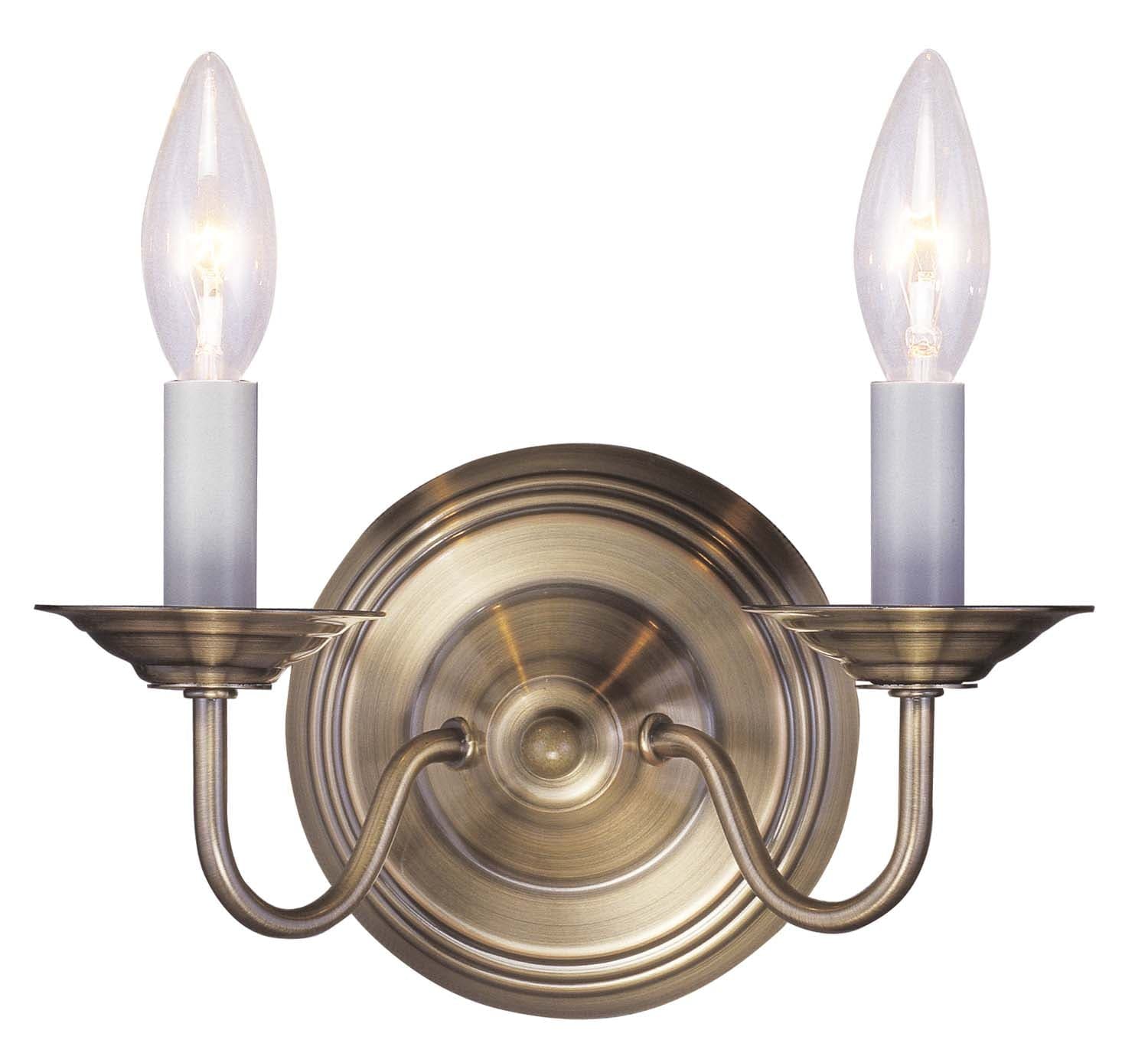 Livex Lighting - 5018-01 - Two Light Wall Sconce - Williamsburgh - Antique Brass