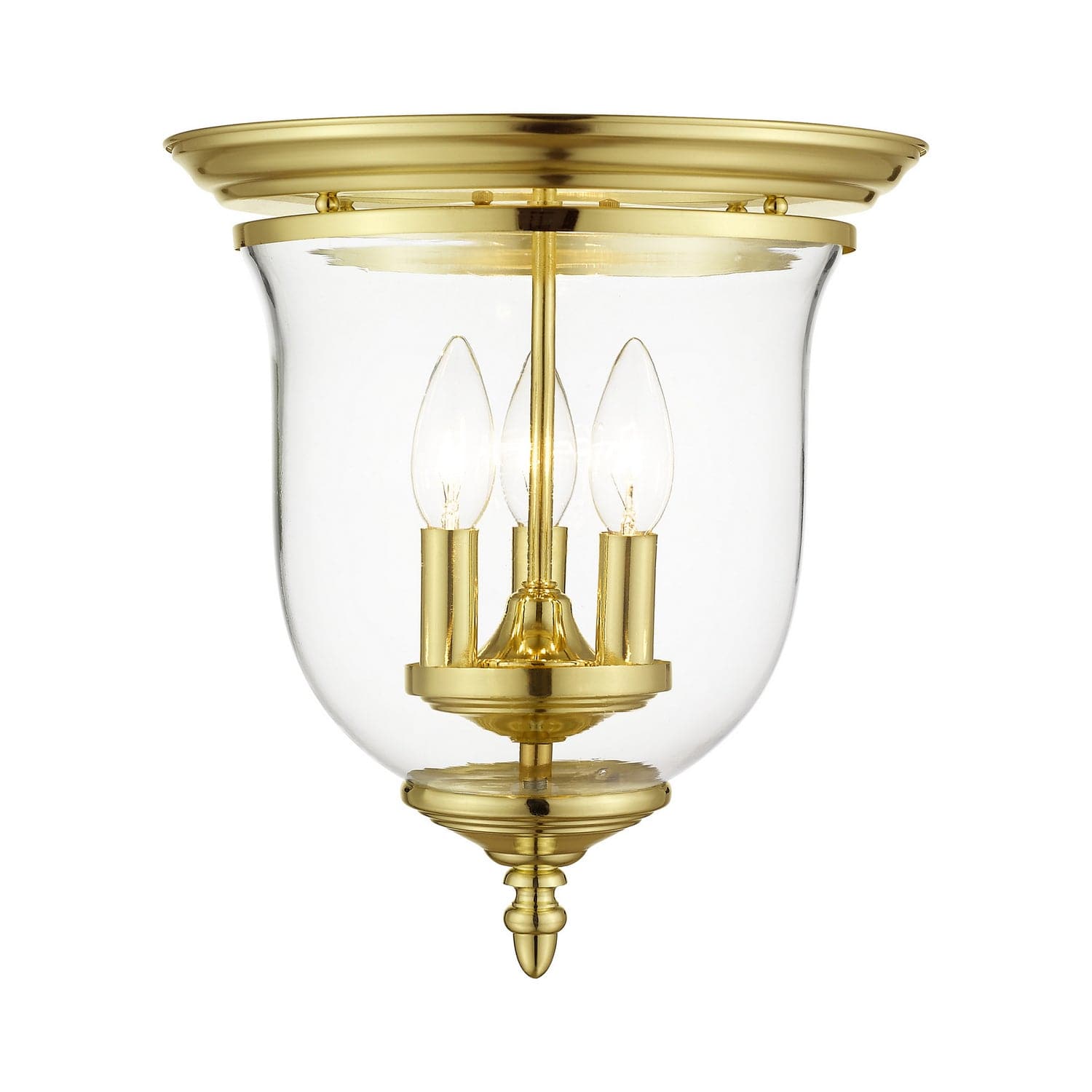 Livex Lighting - 5021-02 - Three Light Ceiling Mount - Legacy - Polished Brass