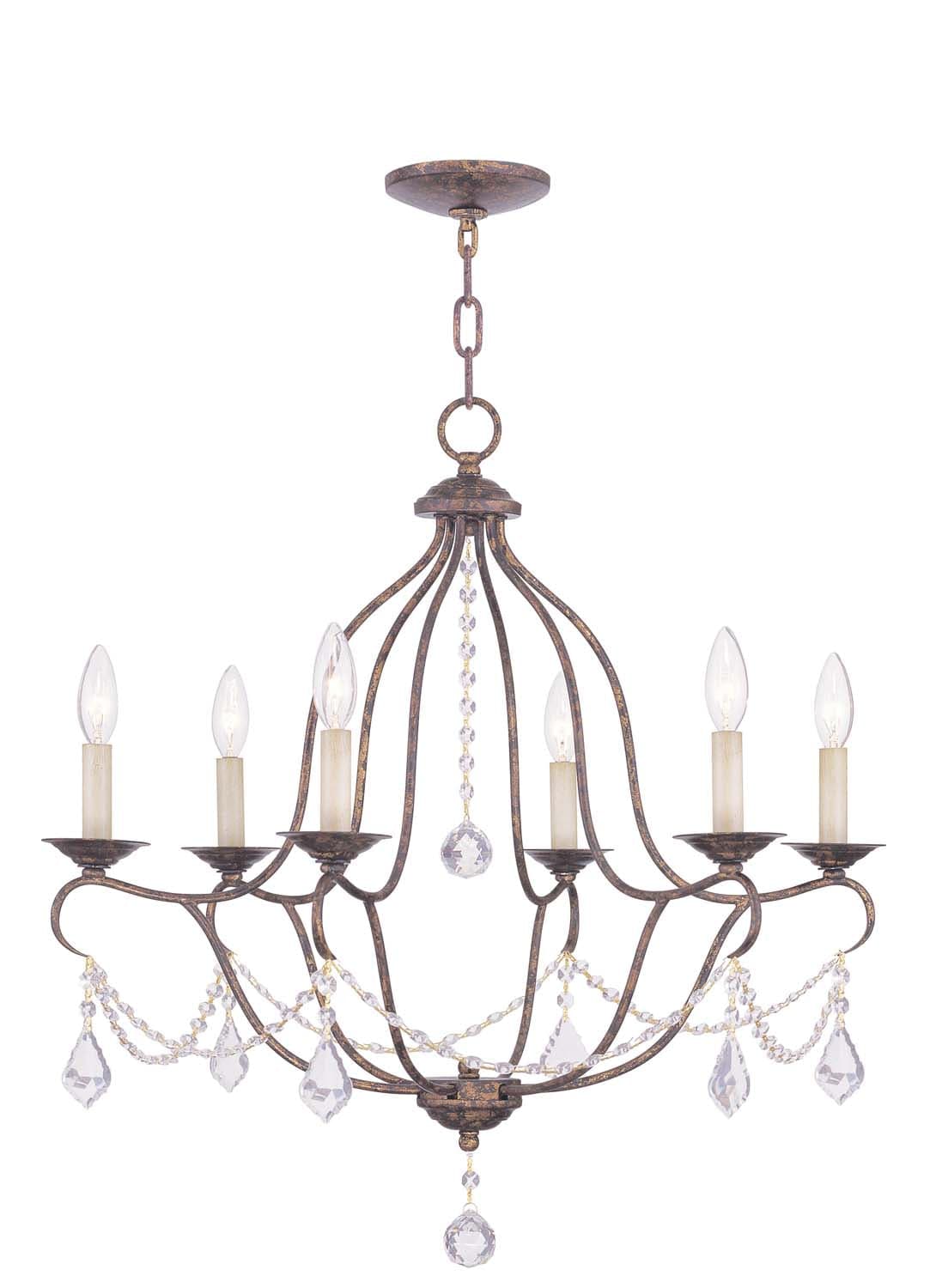 Livex Lighting - 6426-71 - Six Light Chandelier - Chesterfield - Hand Applied Venetian Golden Bronze