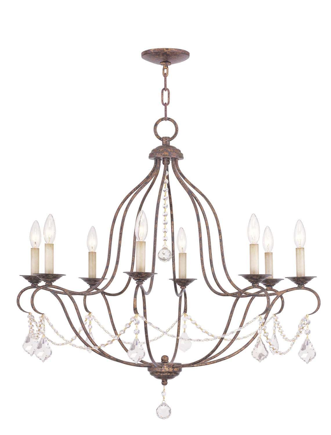 Livex Lighting - 6428-71 - Eight Light Chandelier - Chesterfield - Hand Applied Venetian Golden Bronze