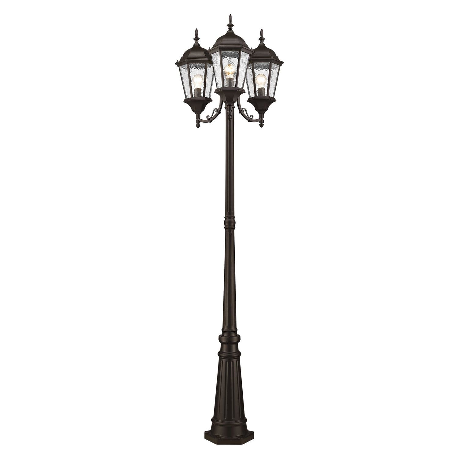 Livex Lighting - 7553-07 - Three Light Outdoor Post Mount - Hamilton - Bronze