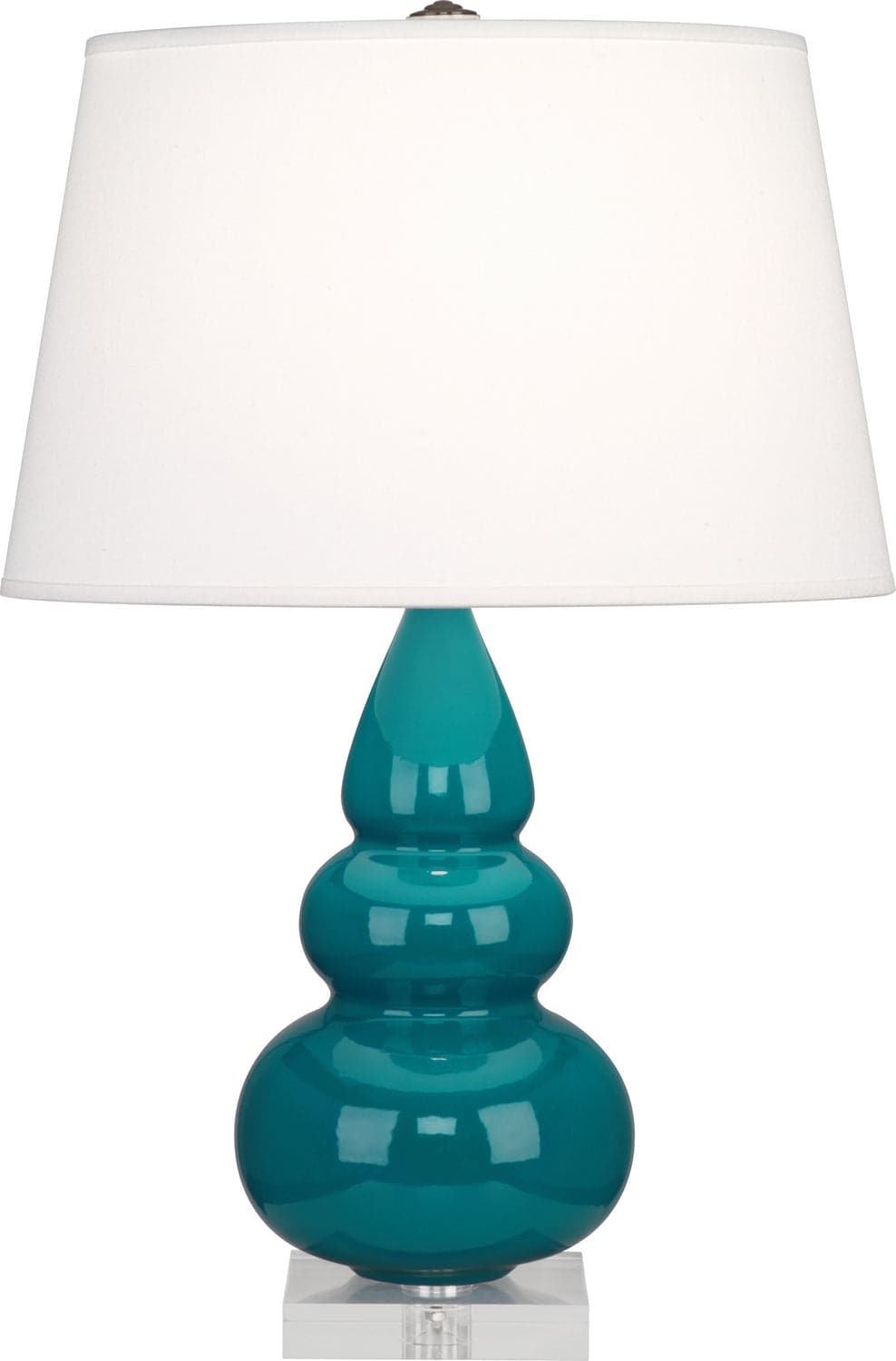 Robert Abbey - A293X - One Light Accent Lamp - Small Triple Gourd - Peacock Glazed w/Lucite Base