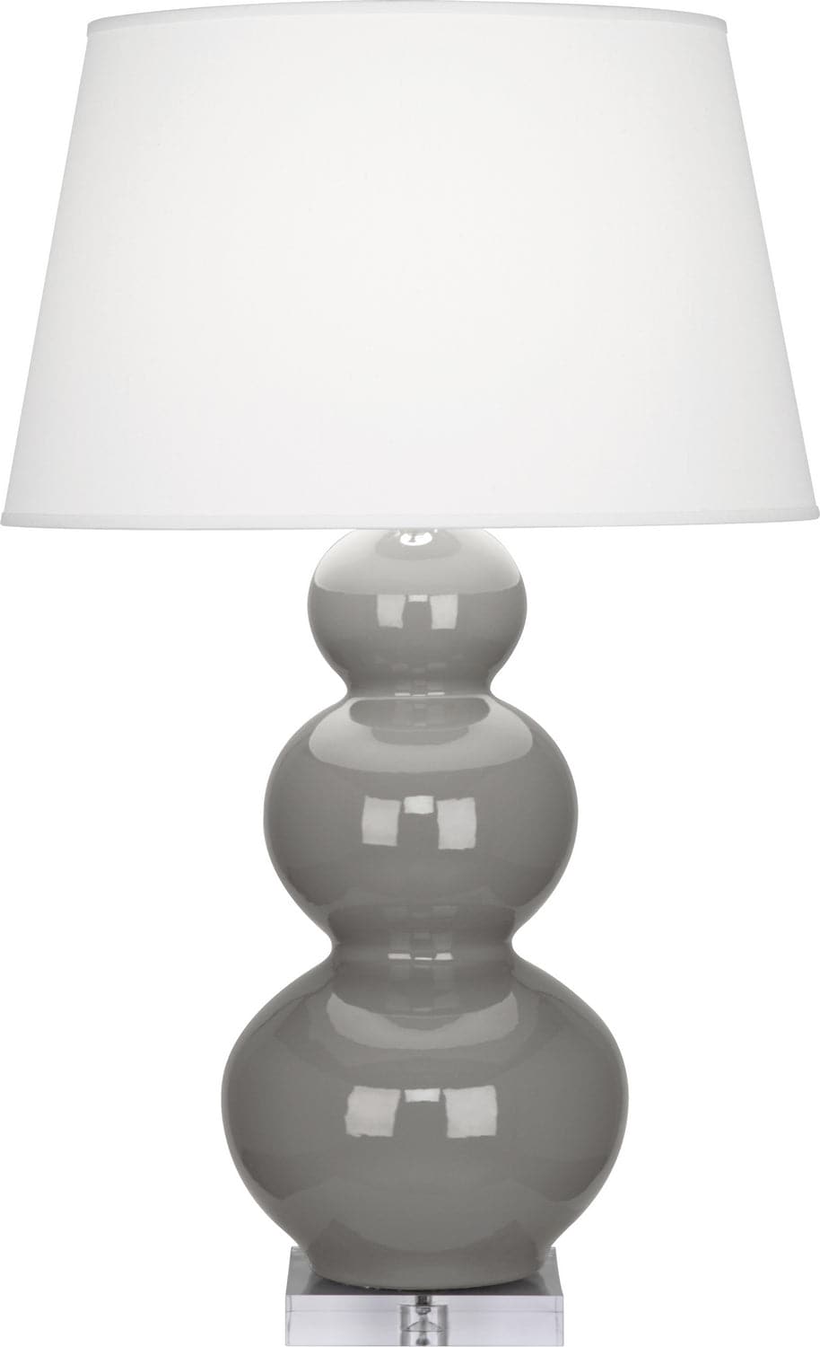 Robert Abbey - A359X - One Light Table Lamp - Triple Gourd - Smoky Taupe Glazed w/Lucite Base