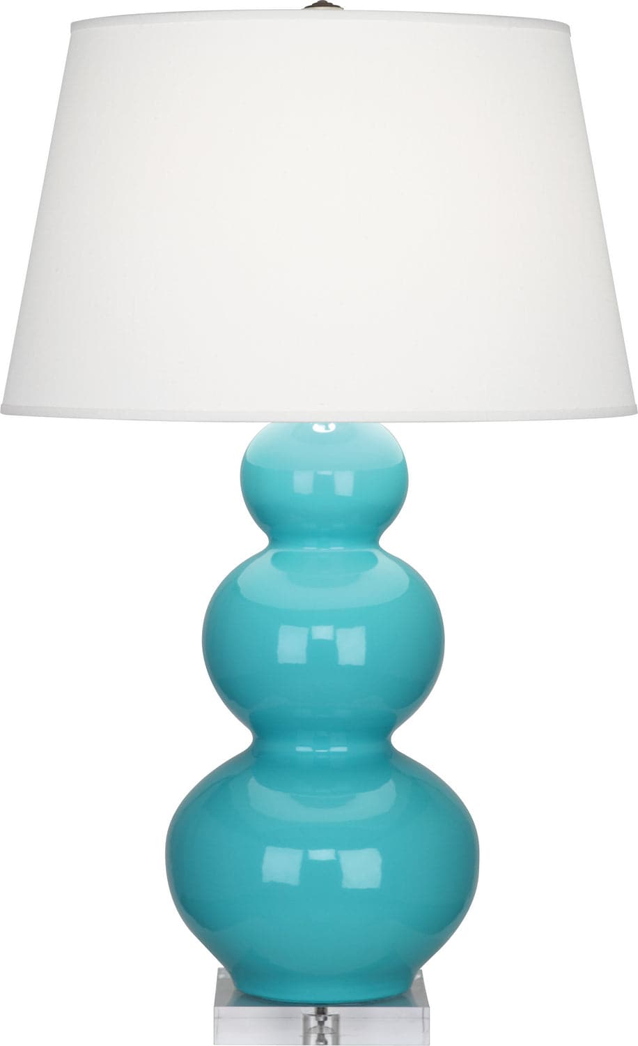 Robert Abbey - A362X - One Light Table Lamp - Triple Gourd - Egg Blue Glazed w/Lucite Base