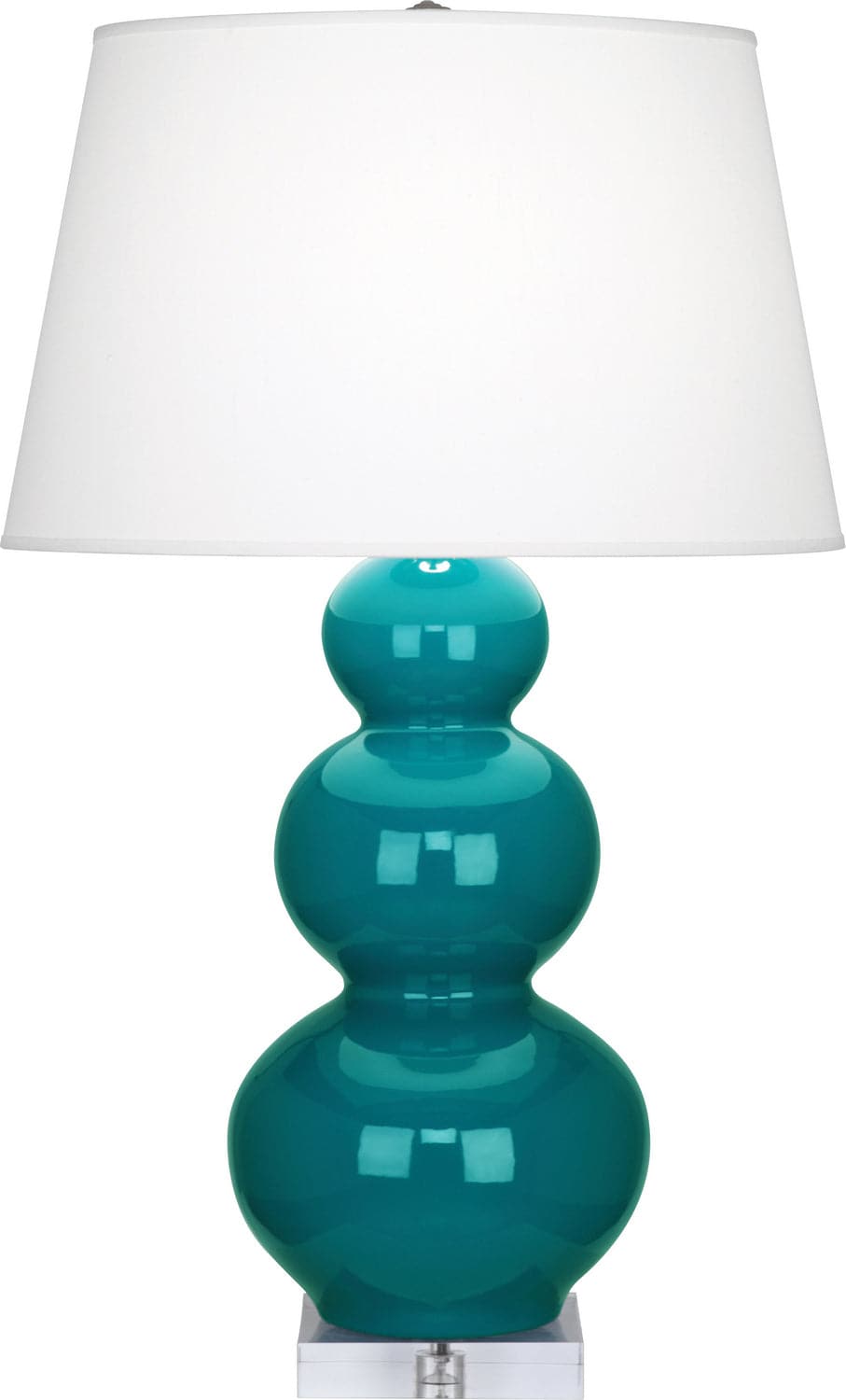 Robert Abbey - A363X - One Light Table Lamp - Triple Gourd - Peacock Glazed w/Lucite Base