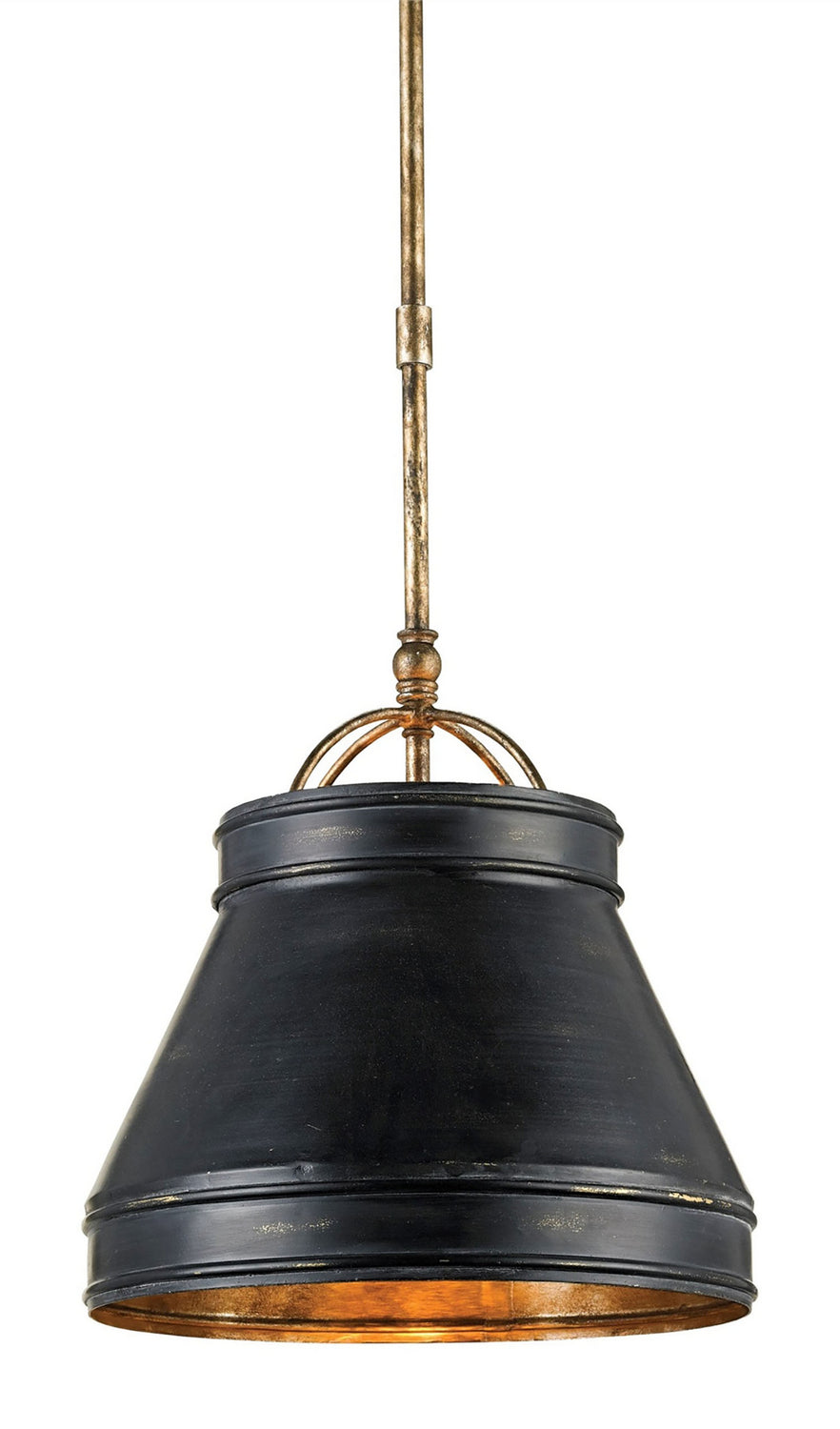 One Light Pendant from the Lumley collection in French Black/Pyrite Bronze finish