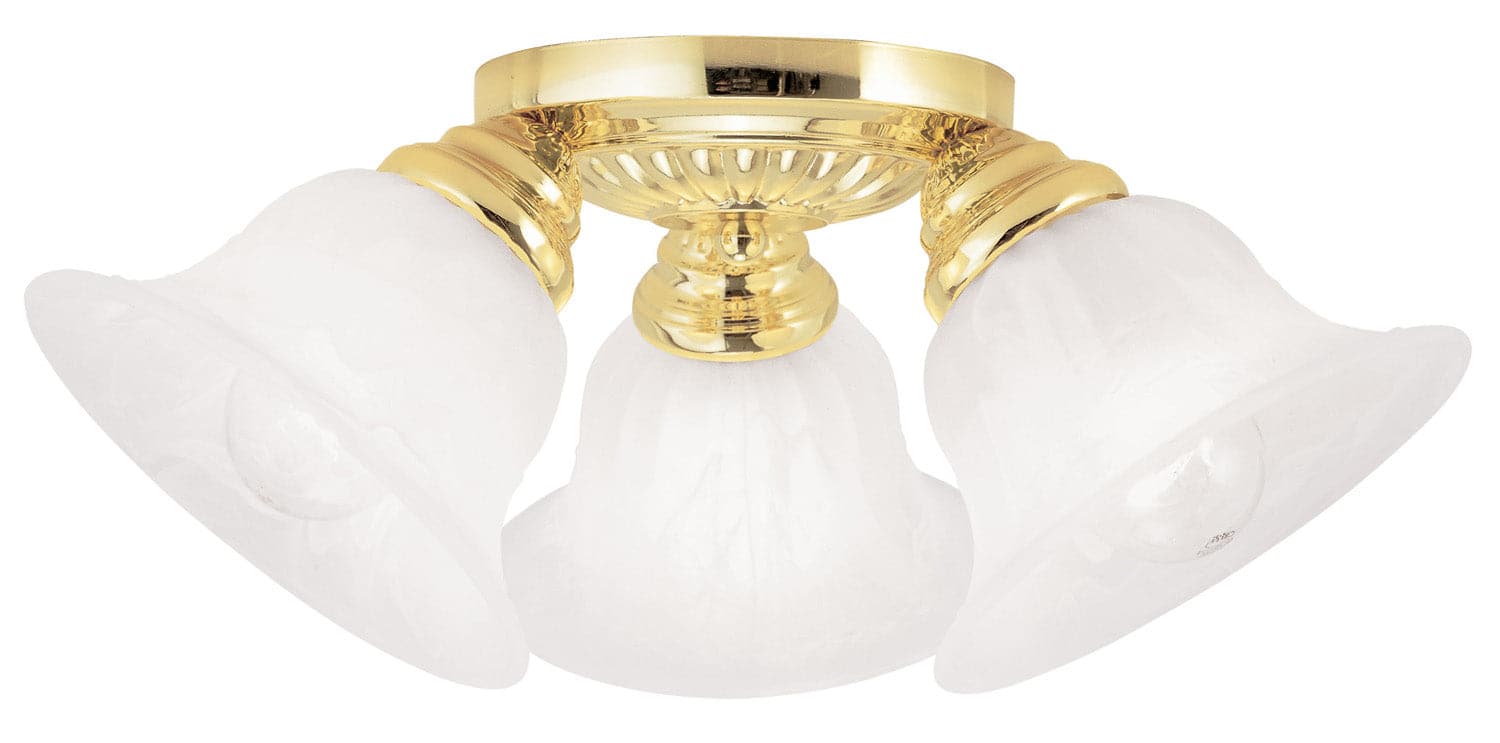Livex Lighting - 1529-02 - Three Light Ceiling Mount - Edgemont - Polished Brass