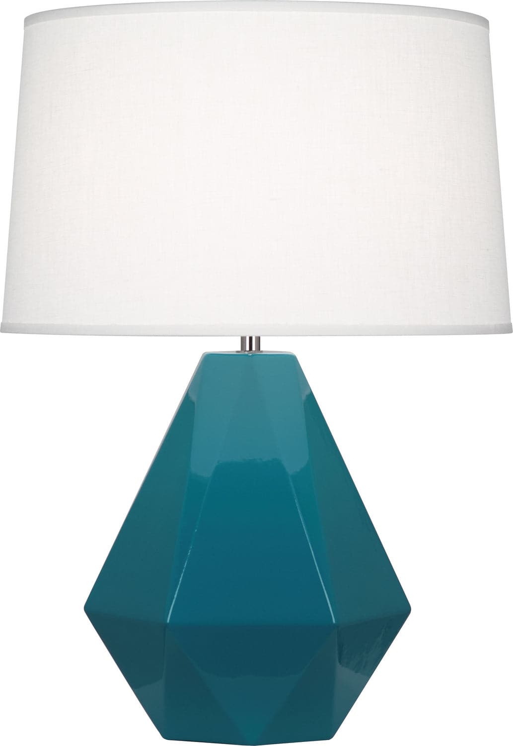Robert Abbey - 934 - One Light Table Lamp - Delta - Peacock Glazed w/Polished Nickel