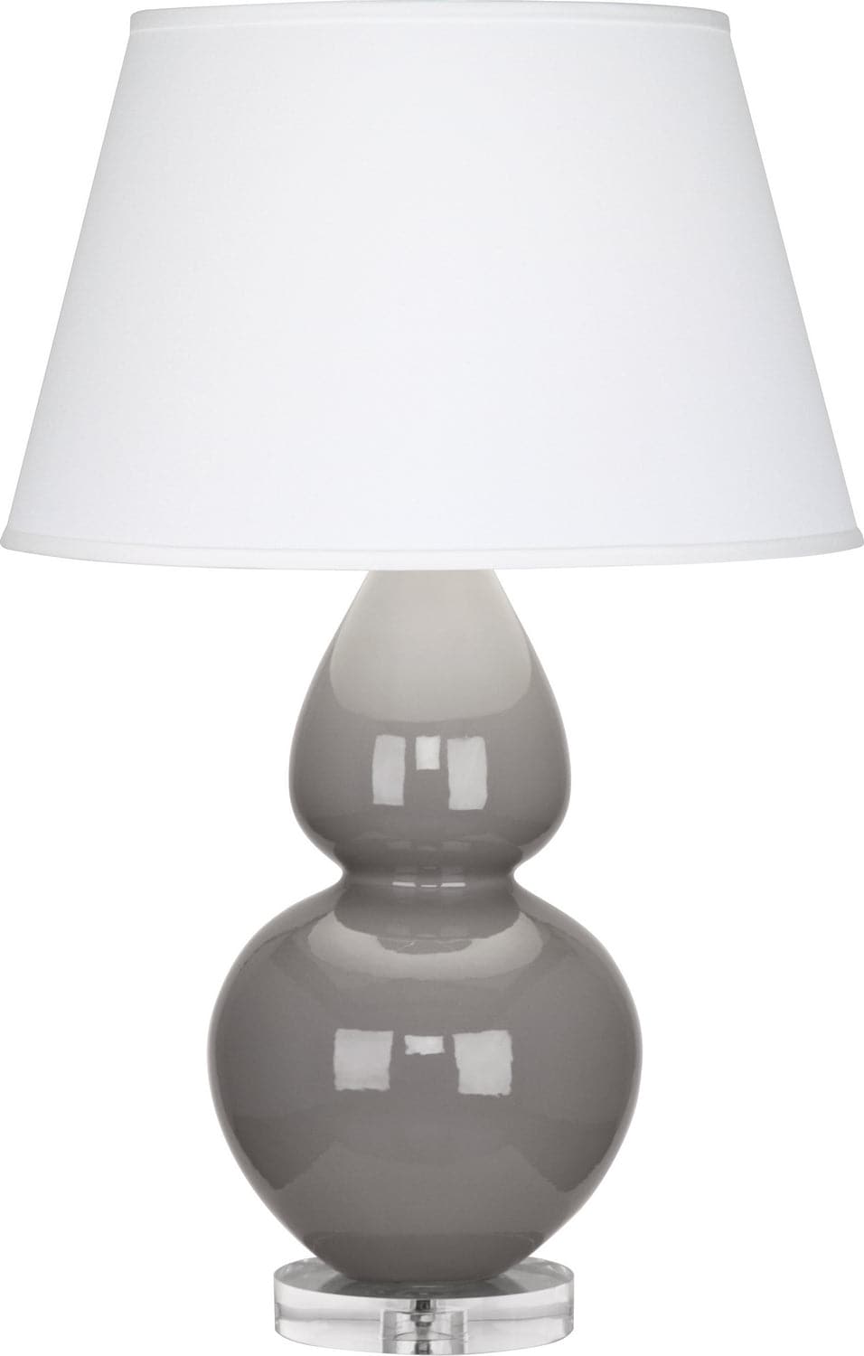 Robert Abbey - A750X - One Light Table Lamp - Double Gourd - Smoky Taupe Glazed w/Lucite Base