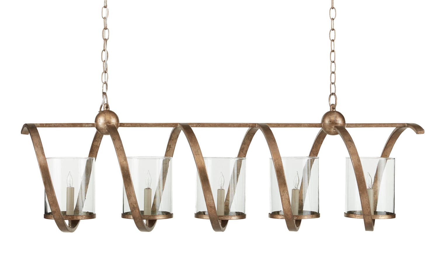 Five Light Chandelier from the Maximus collection in Pyrite Bronze finish