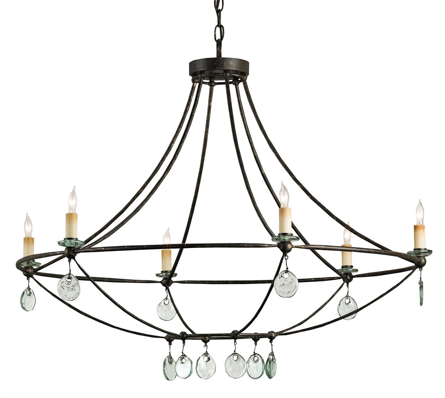 Six Light Chandelier from the Novella collection in Mayfair finish