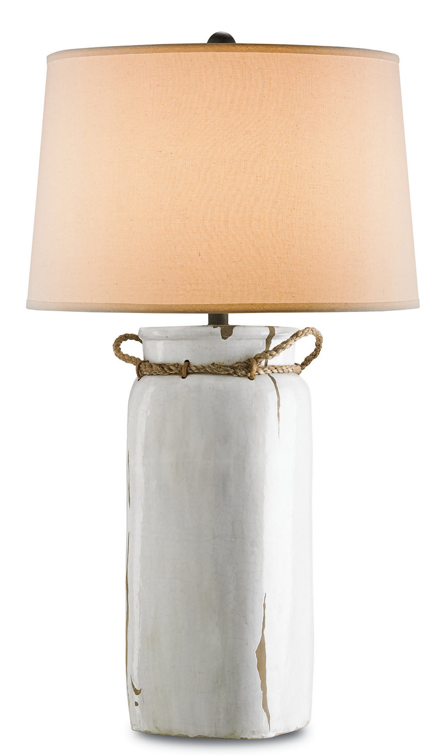 One Light Table Lamp from the Sailaway collection in White Distress Crackle/Natural/Emery Rust finish