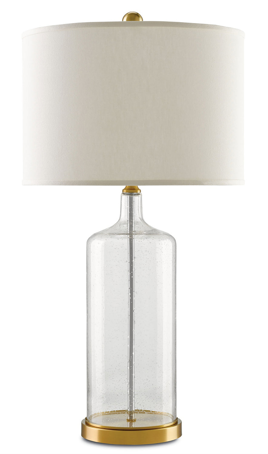 One Light Table Lamp from the Hazel collection in Clear Seeded Glass/Brass finish