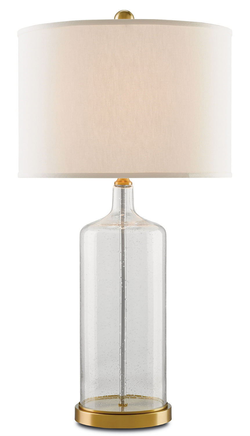 One Light Table Lamp from the Hazel collection in Clear Seeded Glass/Brass finish