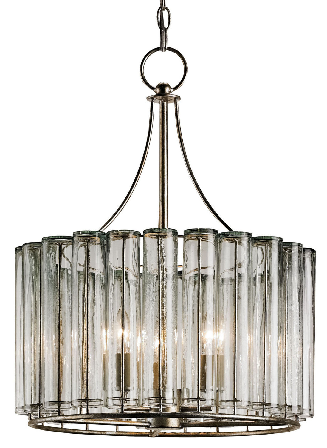 Three Light Chandelier from the Bevilacqua collection in Silver Leaf finish