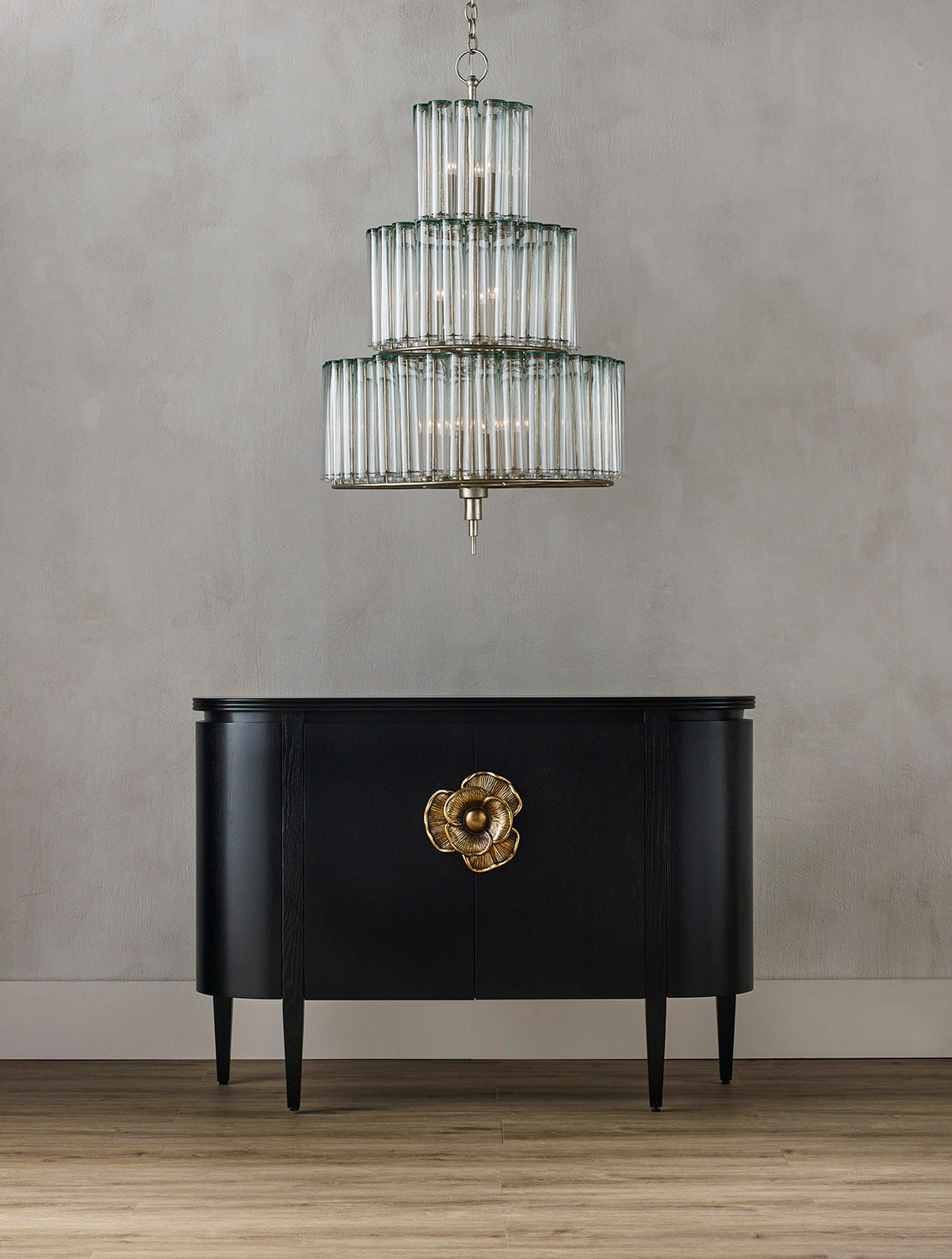 12 Light Chandelier from the Bevilacqua collection in Silver Leaf finish