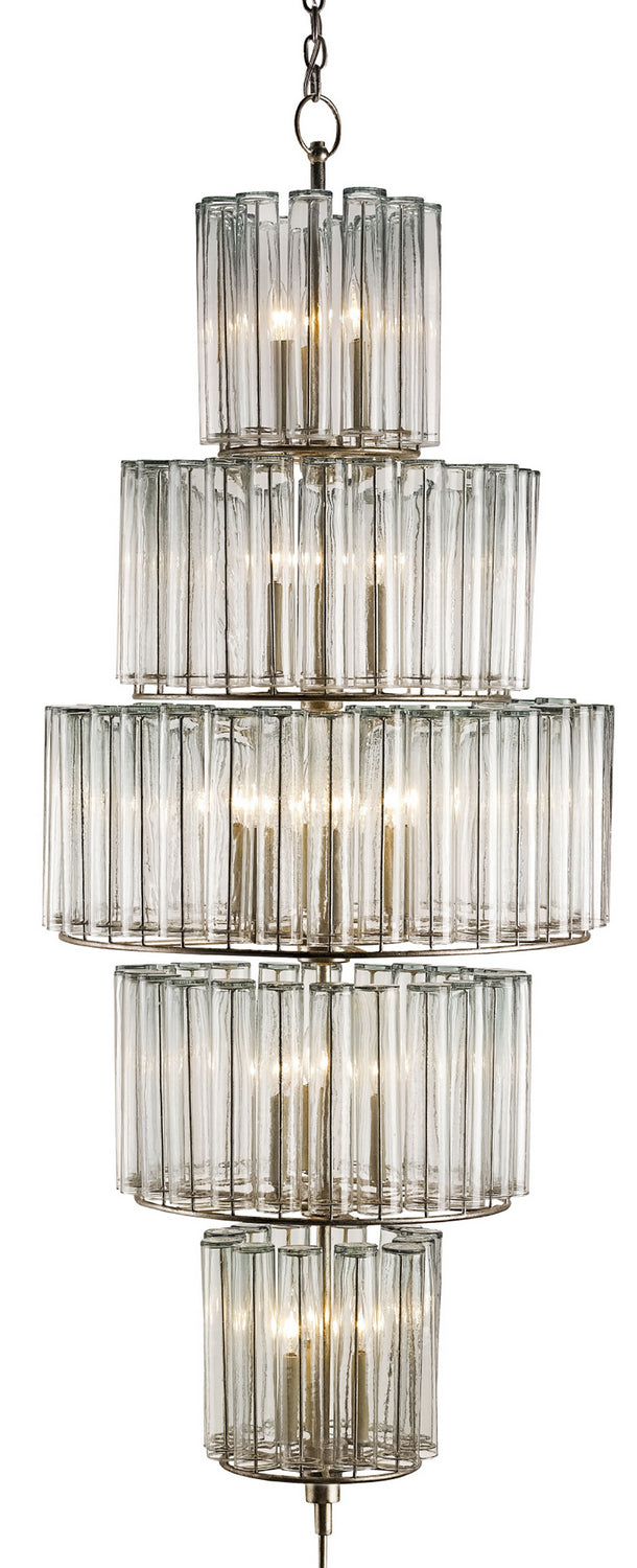 18 Light Chandelier from the Bevilacqua collection in Silver Leaf finish