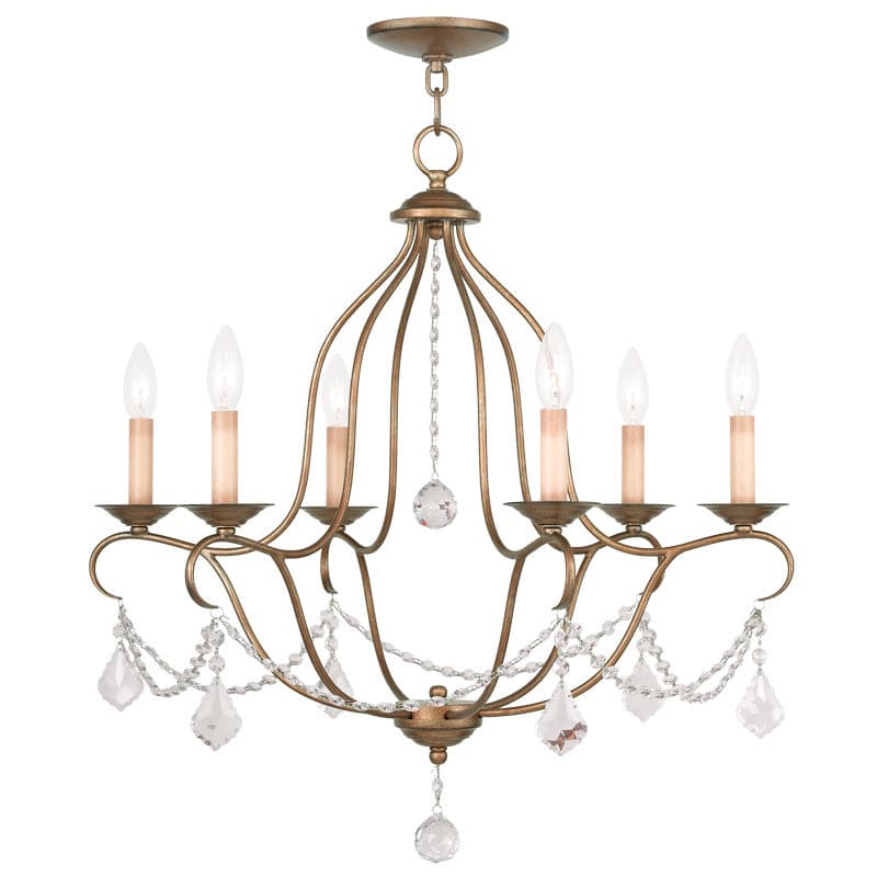 Livex Lighting - 6426-48 - Six Light Chandelier - Chesterfield - Hand Applied Antique Gold Leaf