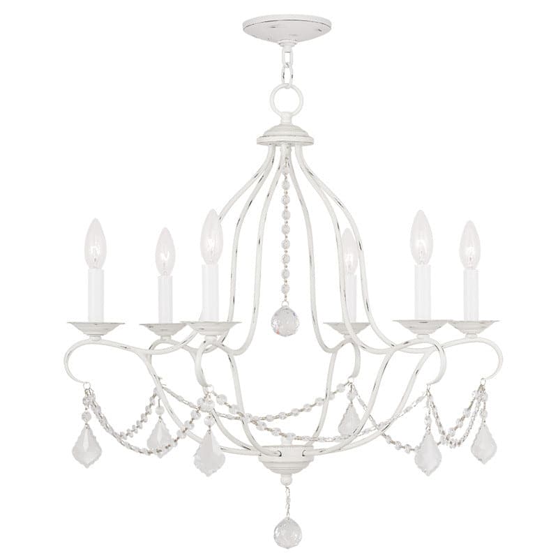 Livex Lighting - 6426-60 - Six Light Chandelier - Chesterfield - Antique White