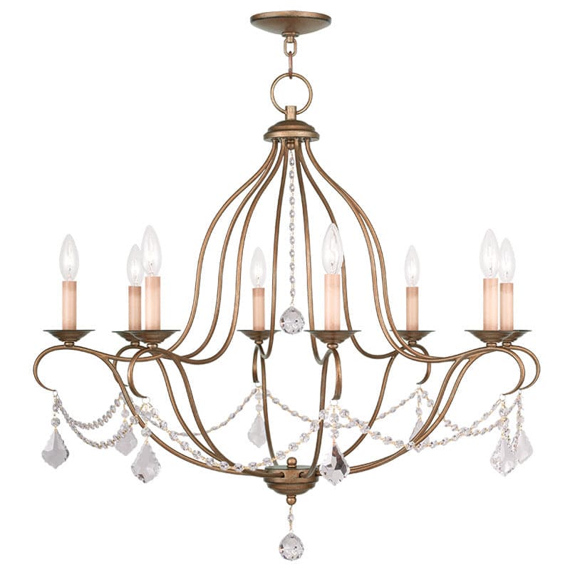 Livex Lighting - 6428-48 - Eight Light Chandelier - Chesterfield - Hand Applied Antique Gold Leaf