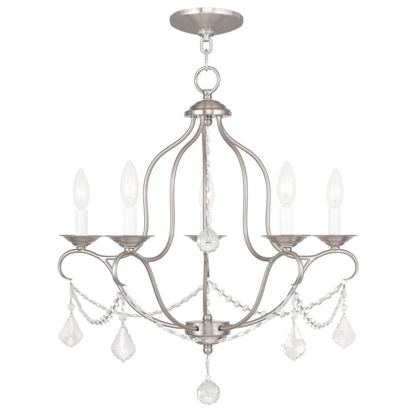 Livex Lighting - 6435-91 - Five Light Chandelier - Chesterfield - Brushed Nickel