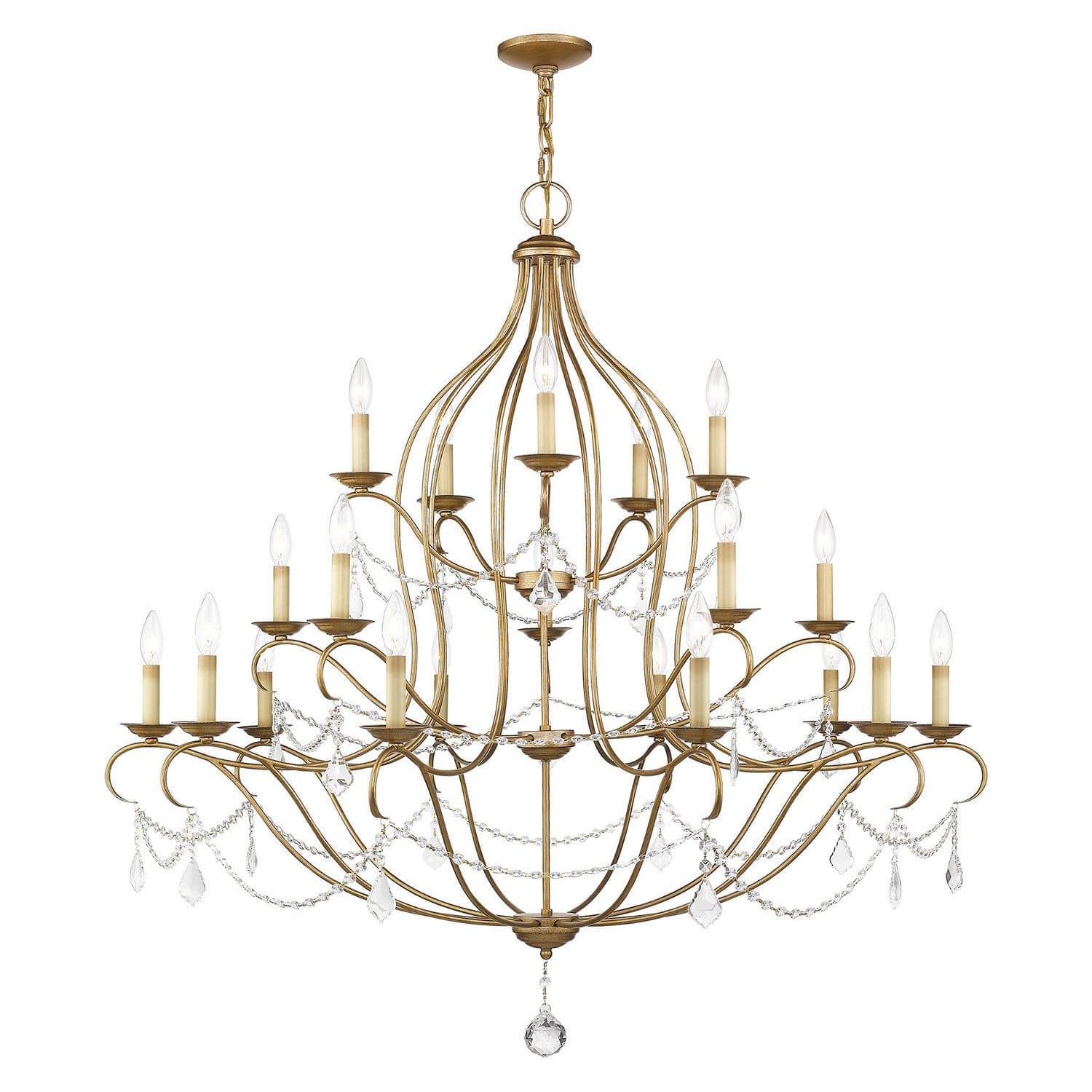 Livex Lighting - 6439-48 - 12 Light Chandelier - Chesterfield - Hand Applied Antique Gold Leaf