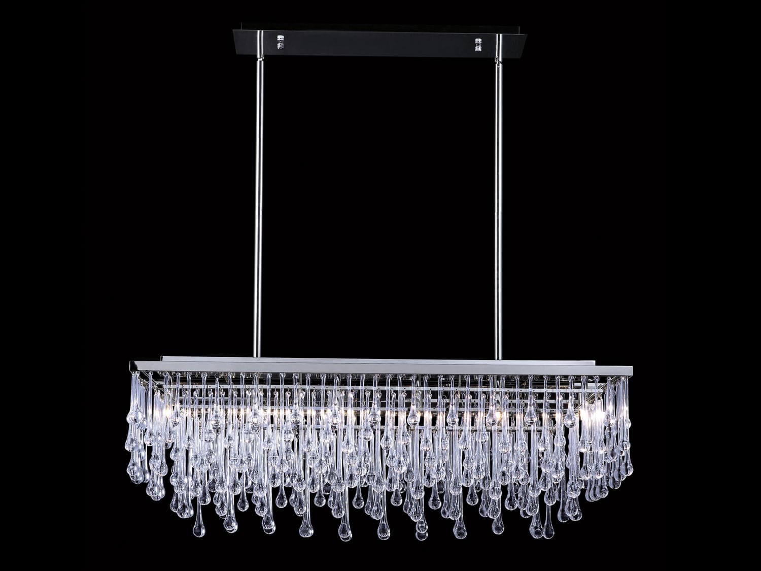 Avenue Lighting - HF1807-PN - Six Light Chandelier - Hollywood Blvd. - Polish Nickel / Clear Glass Tear Drops