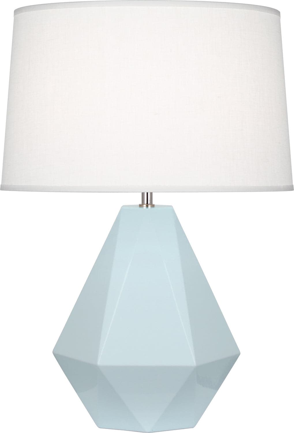 Robert Abbey - 936 - One Light Table Lamp - Delta - Baby Blue Glazed w/Polished Nickel